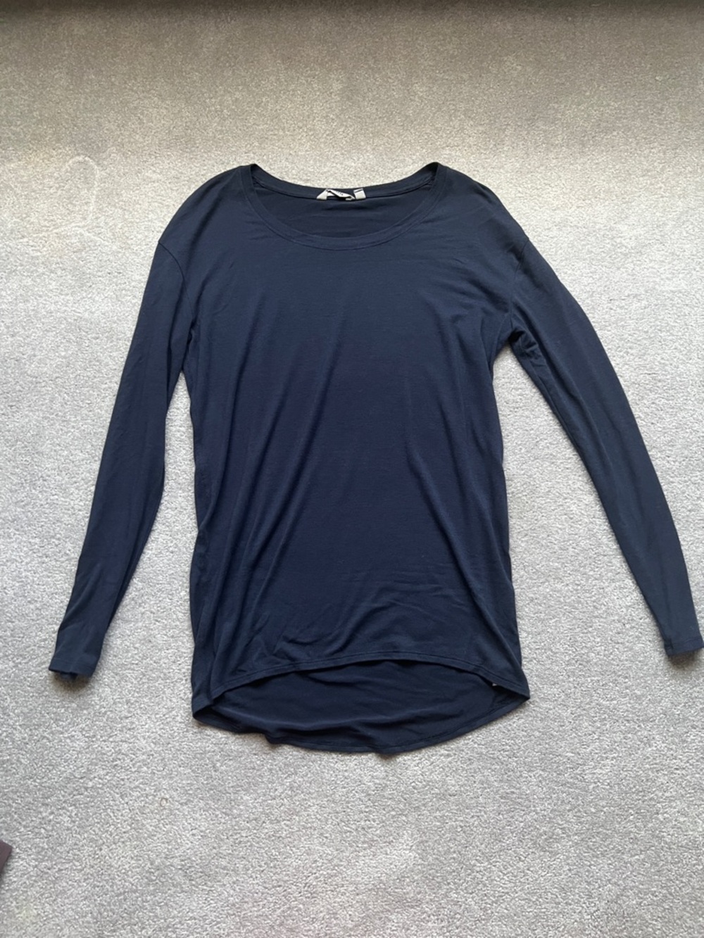 Athleta Long Sleeve Scoop Neck Top - Navy Blue